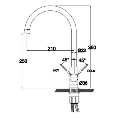 Смеситель для кухни KAISER Merkur (26344) хром
