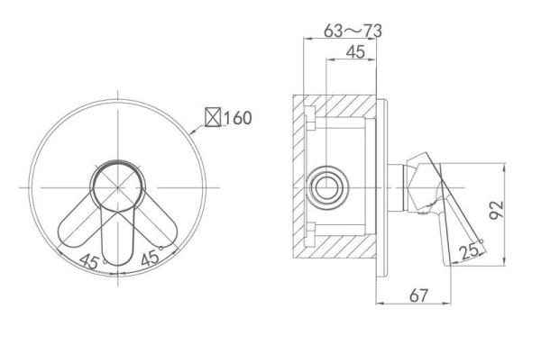 Смеситель для душа встраиваемый D&K Rhein Marx (DA1394601)