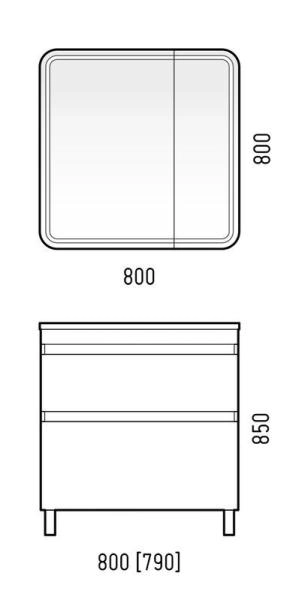 Тумба под раковину Corozo Алабама 80 Z2, белая напольная, Adel 80