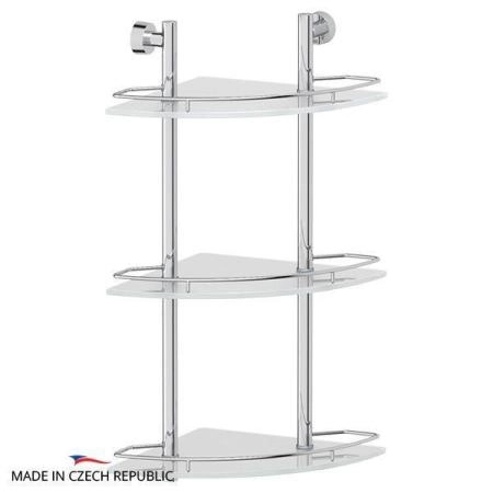 Полка угловая FBS Nostalgy NOS 073 3-х ярусная 28 cm матовое стекло, хром