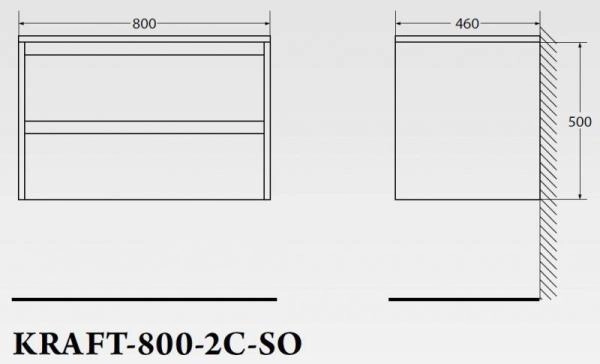 Тумба под раковину Belbagno KRAFT Bianco Opaco подвесная KRAFT-800-2C-SO-BO