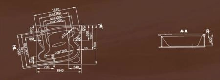 Ванна Vagnerplast Helios VPBA197HEL2X-04 194x170