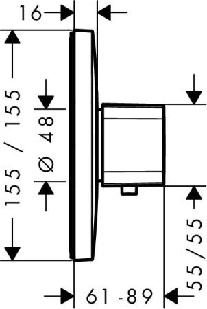 Термостат Hansgrohe Ecostat E Highflow 15706000, 59 л/мин, наружная часть, для 01800180, хром