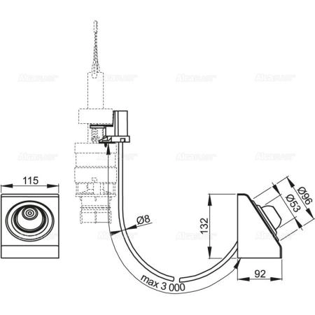 Кнопка смыва на расстоянии AlcaPlast ножное управление, металл, монтаж: в стену