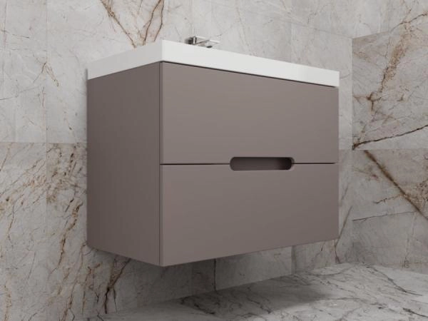 Тумба подвесная Style Line Матис 80, Classic 80, 2 ящика, тауп темный, ЭМАЛЬ