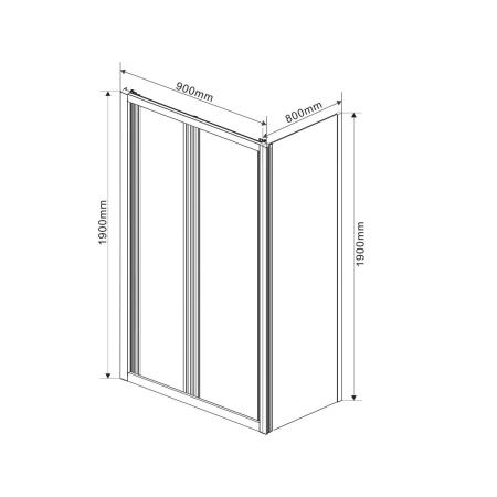 Душевой уголок Vincea Garda VSR-1G8090CH, 900*800, хром, стекло шиншилла