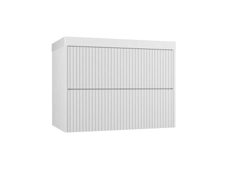 Тумба подвесная Style LineСтокгольм 80, Classic 80, (2 ящ.) белый рифленый софт, PUSH