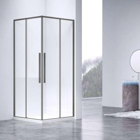 Душевой уголок Vincea Slim-N VSS-4SN900CLGM, 900*900, вороненая сталь, стекло прозрачное