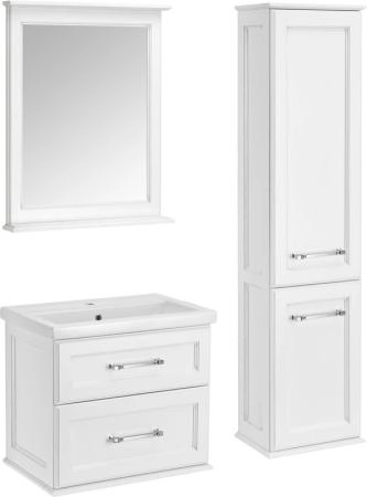 Тумба под раковину ASB-Woodline Венеция 70 Белый (патина серебро)