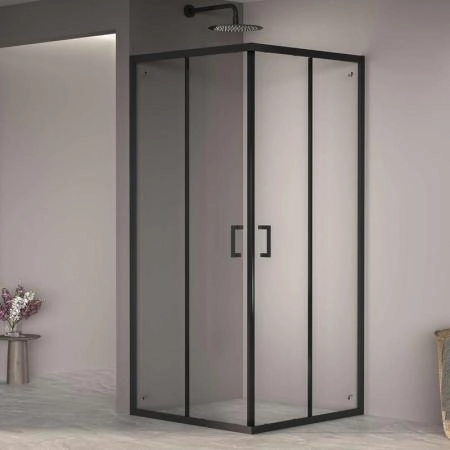 Душевой уголок RGW PA-030B Passage 70x70 Черный матовый прозрачное