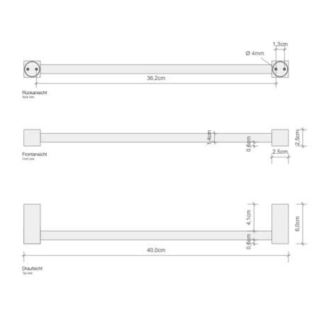Decor Walther Corner HTE40 Полотенцедержатель 40см, подвесной, цвет: хром