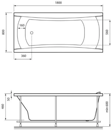 Акриловая ванна Relisan Loara 180x80