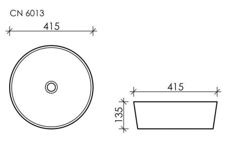 Умывальник чаша накладная круглая  Element 415x415x135мм