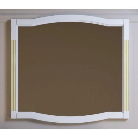 Зеркало Opadiris Лаура 120/1 1180х900х22 мм цвет белый с бежевой патиной