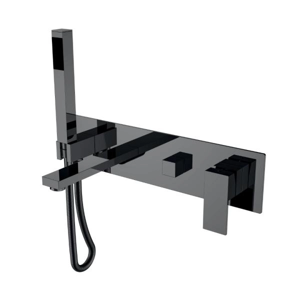 Смеситель для ванны Boheme встроенный Qubic Shine Gun Metal 474-2-SGM