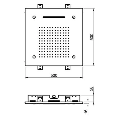 Almar Temotion Верхний душ, потолочный, 50х50см, 3 режима, цвет: Mirror Stainless Steel