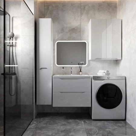 Тумба подвесная Style Line Марелла 70 (2 ящ.) Люкс антискрейтч белый глянец, PLUS