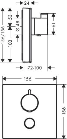 Hansgrohe Термостат ShowerSelect 15735400 Highflow, цвет белый хром для 01800180