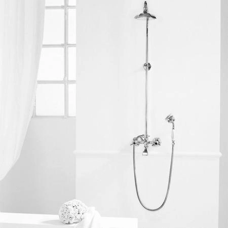Stella Eccelsa Душевой комплект 3284/33: смеситель, верхний+ручной душ, цвет: хром