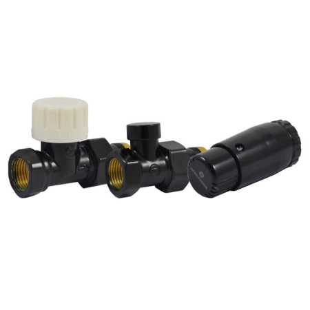 Schlosser Комплект прямой  DN15 GZ1/2 x GW1/2 с головкой Мини M30x1,5 Ral 9005
