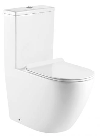 Унитаз моноблок AZARIO MORANO 680x370х830 напольный безободковый  со смыв.мех. Geberit и сиденье микролифт (AZ-1001-G)