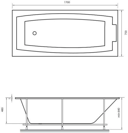 Акриловая ванна Relisan Kristina 170x75