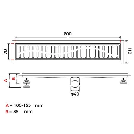 Душевой лоток GAPPO G86007-33, золото
