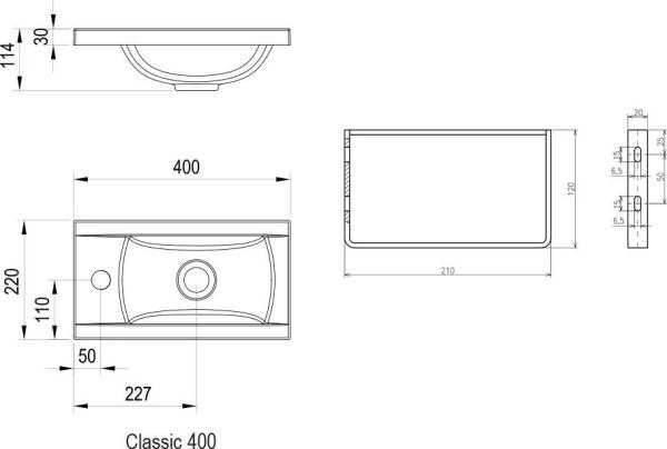 Консоль для умывальника Ravak CLASSIC 400 B14000100P