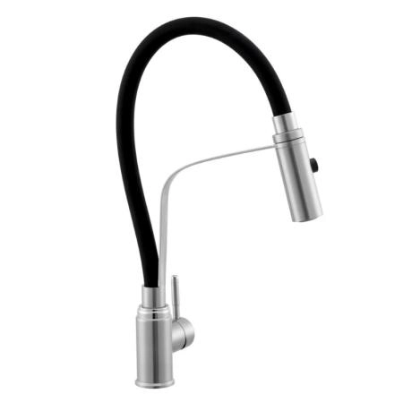 Смеситель KNOTLOR STREAMLINE SS-07, с гибким изливом и режимом «Душ» сатин