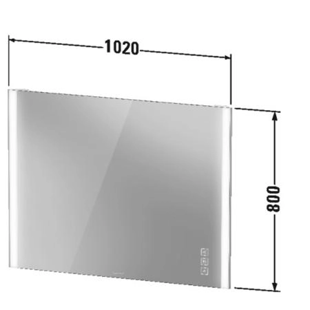 Duravit XViu Зеркало с подсветкой 102x80см, сенсорное управление, цвет: champagne matt