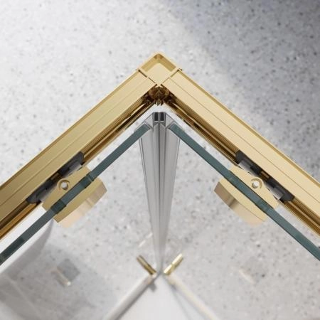 Душевой уголок BelBagno LUCE 90x90 прозрачное стекло 6 мм профиль золото LUCE-A-2-90-C-ORO