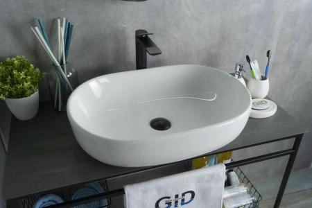 Раковина Gid N9026a 60x40 на столешницу белая