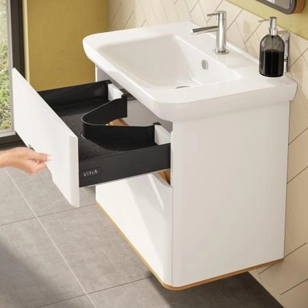 Тумба с раковиной  VitrA Sento  60824 80 см матовая белая МДФ