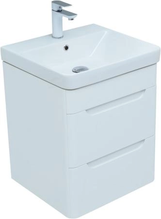 Тумба под раковину Aquanet София 50 белый глянец (2 ящика)