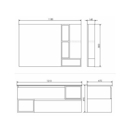 Зеркало шкаф Comforty Турин-120 дуб бежевый