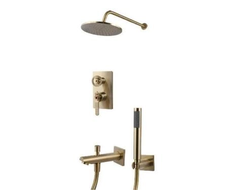 Душевая система Bronze de Luxe 1760'S LOFT матовое золото (6630CG) встраиваемый золото