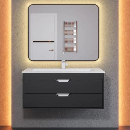 Тумба под раковину для ванной Uperwood Modul 100 см, подвесная, матовая, черная