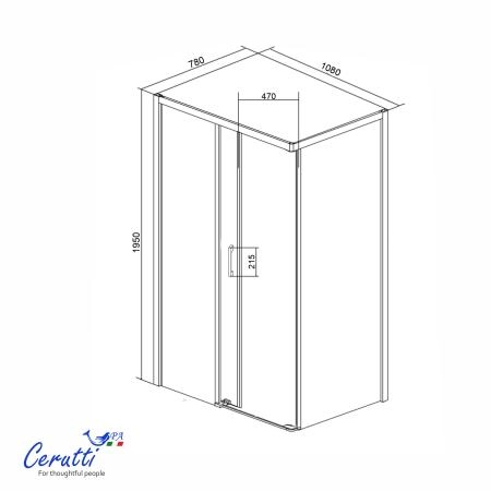 Душевое ограждение СeruttiSPA ВИТО (VITO) 110BF L (110x80x195)