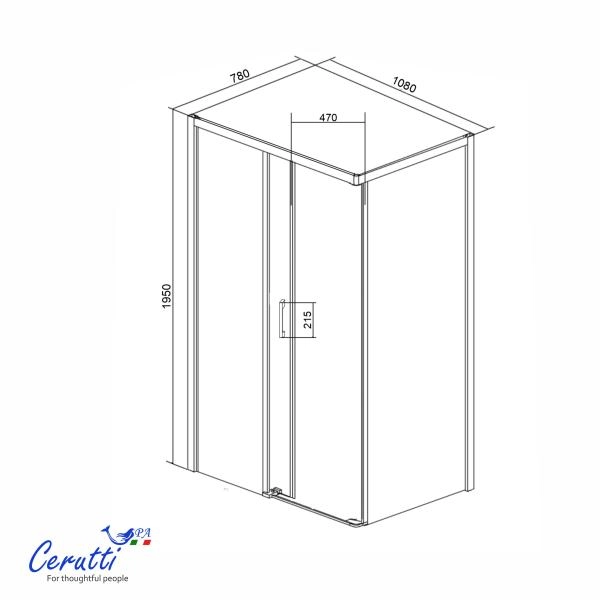 Душевое ограждение СeruttiSPA ВИТО (VITO) 110BF L (110x80x195)