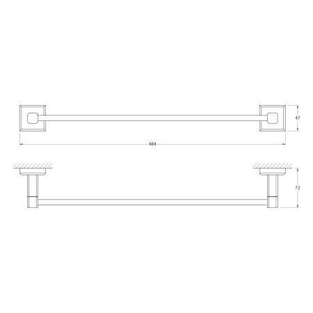Штанга для полотенца 45 cm  ARTWELLE Hagel 991245 хром