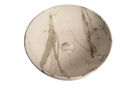 Раковина SantiLine SL-7021 41,5x41,5 на столешницу керамическая Светло-серый мрамор