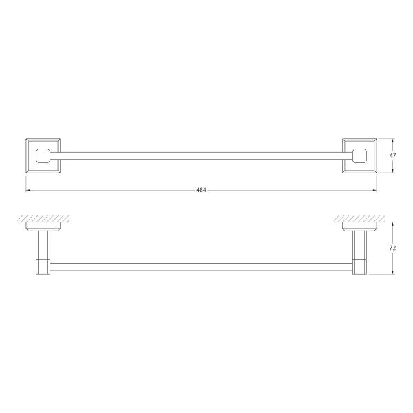 Штанга для полотенца 45 cm  ARTWELLE Hagel 991245 хром