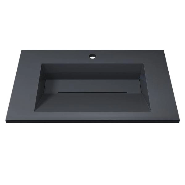 Раковина для ванной полувстраиваемая Uperwood Next Premium 70 см, прямоугольная, серый глянец