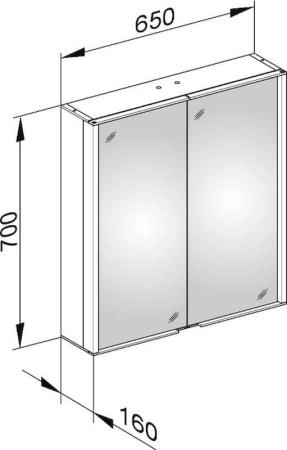 Зеркальный шкаф Keuco Royal Match 650 x 700 x 160 mm 12801171301