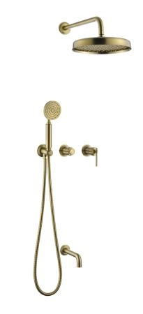 Смеситель встроенный + верхний + ручной душ + излив Boheme ETERNA MATT GOLD 174-2-MG