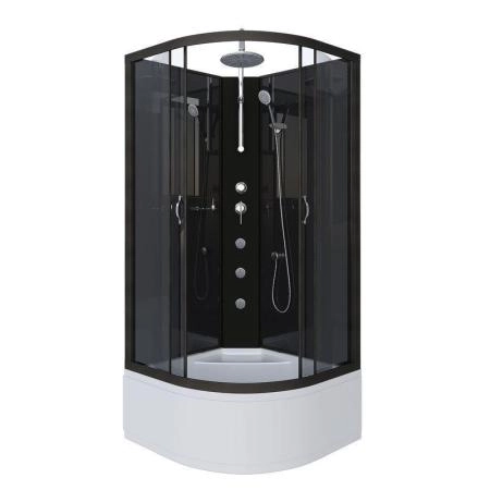 Душевая кабина Niagara NG-6508-14BKTG 900х900х2100-2400 высокий поддон 40см стекло тонированное алюм черный