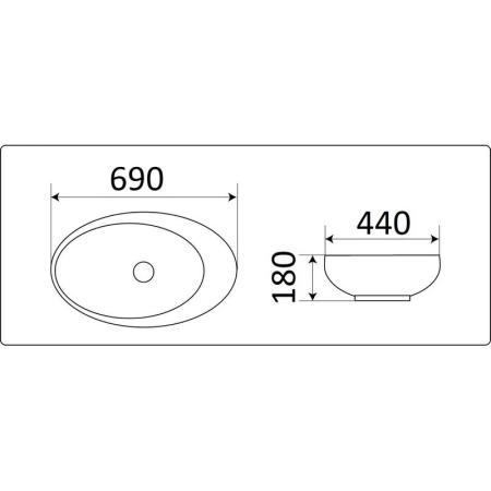 Раковина CeramaLux NC 78456 69 см на столешницу черная