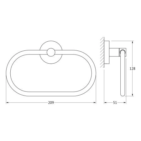 Держатель полотенца овальный  ARTWELLE Harmonie HAR 022 хром