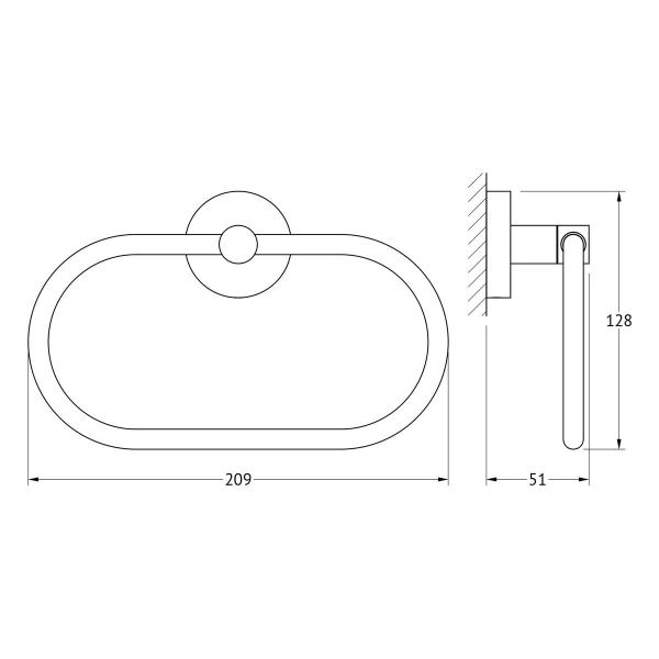 Держатель полотенца овальный  ARTWELLE Harmonie HAR 022 хром