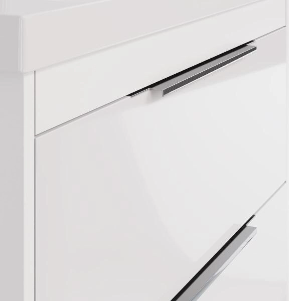 Тумба под раковину Dreja PRIME 60 см, подвесная/напольная, белый глянец 99.9300